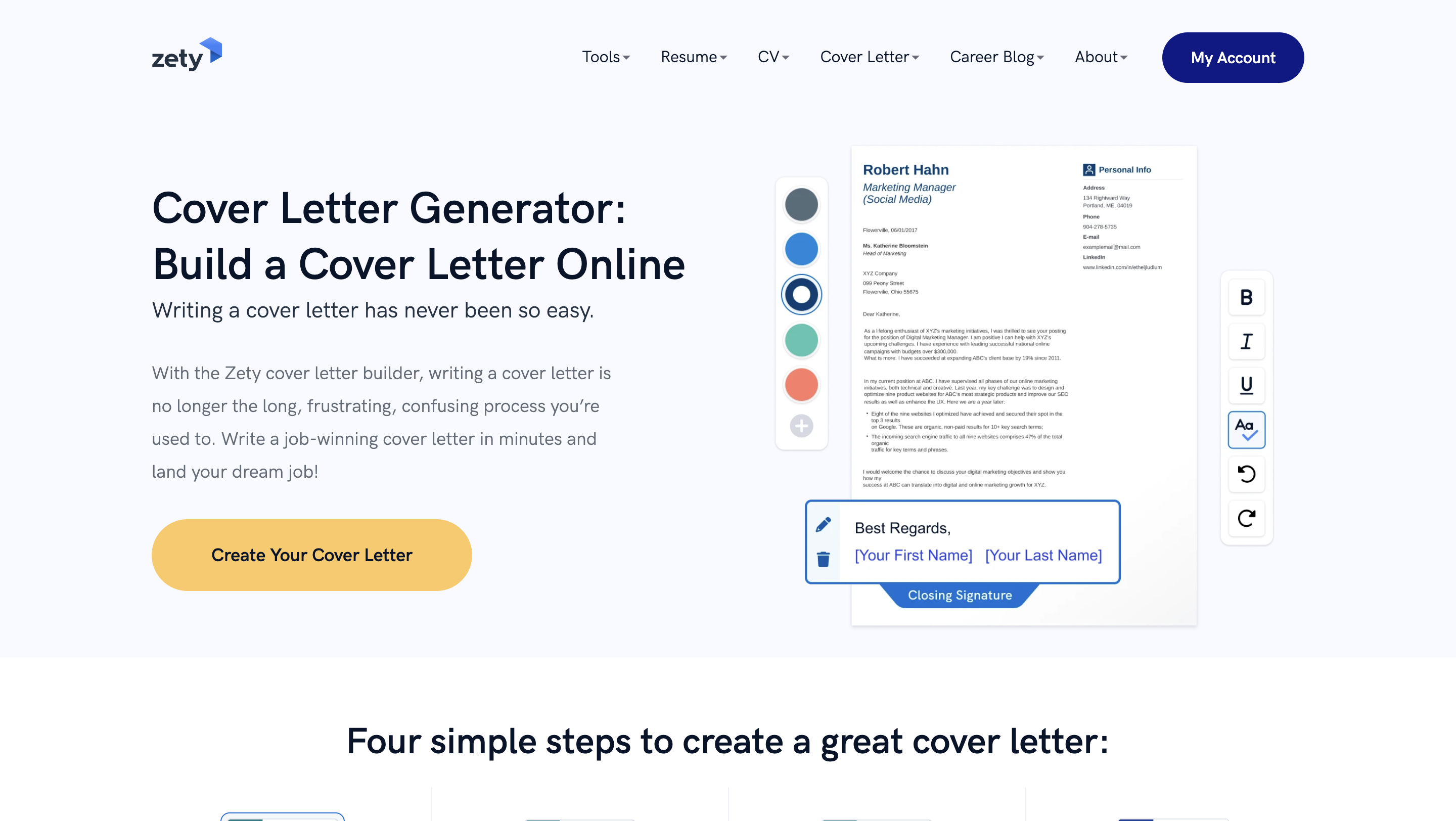 Zety Cover Letter Builder Review