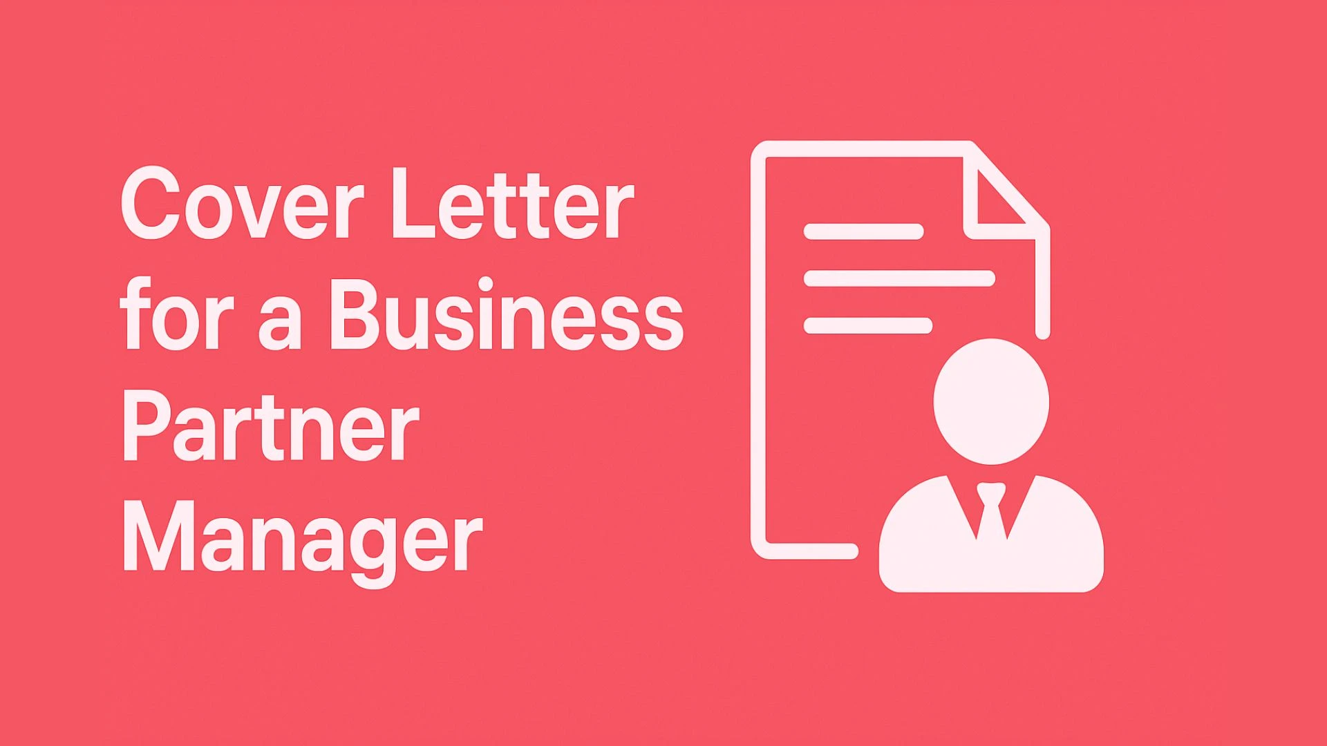Cover Letter for a Business Partner Manager