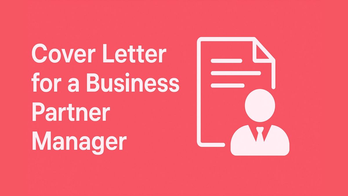 Cover Letter for a Business Partner Manager